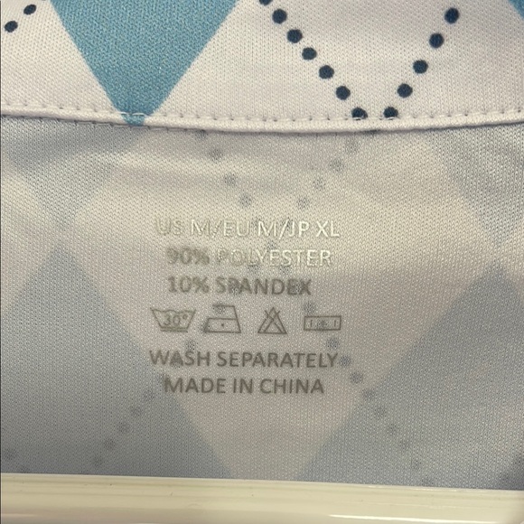 Trendimax Blue and White Argyle Pattern Women's Golf Athletic 1/4 Zip Top - Picture 4 of 5